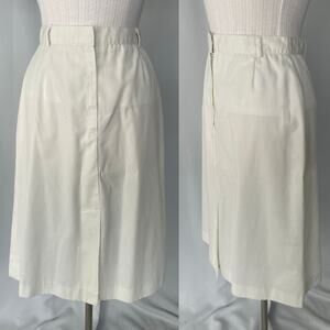 Vintage Midi Skirt Size 14 White Minimal Secretary Retro High Rise 80s 90s